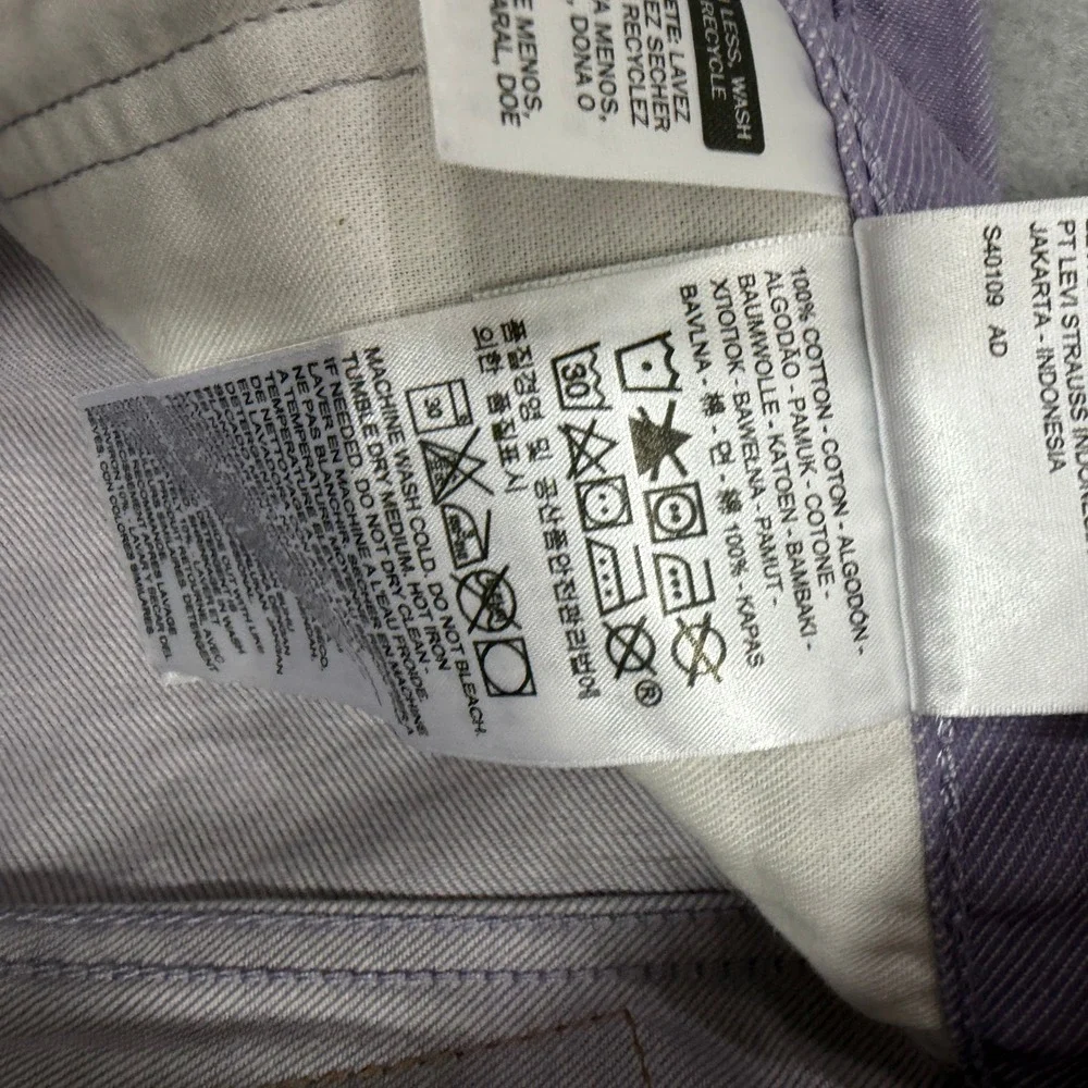 Levis 501xx Original Straight Fit Twill Jeans Mens 40x32 Purple Denim Button Fly